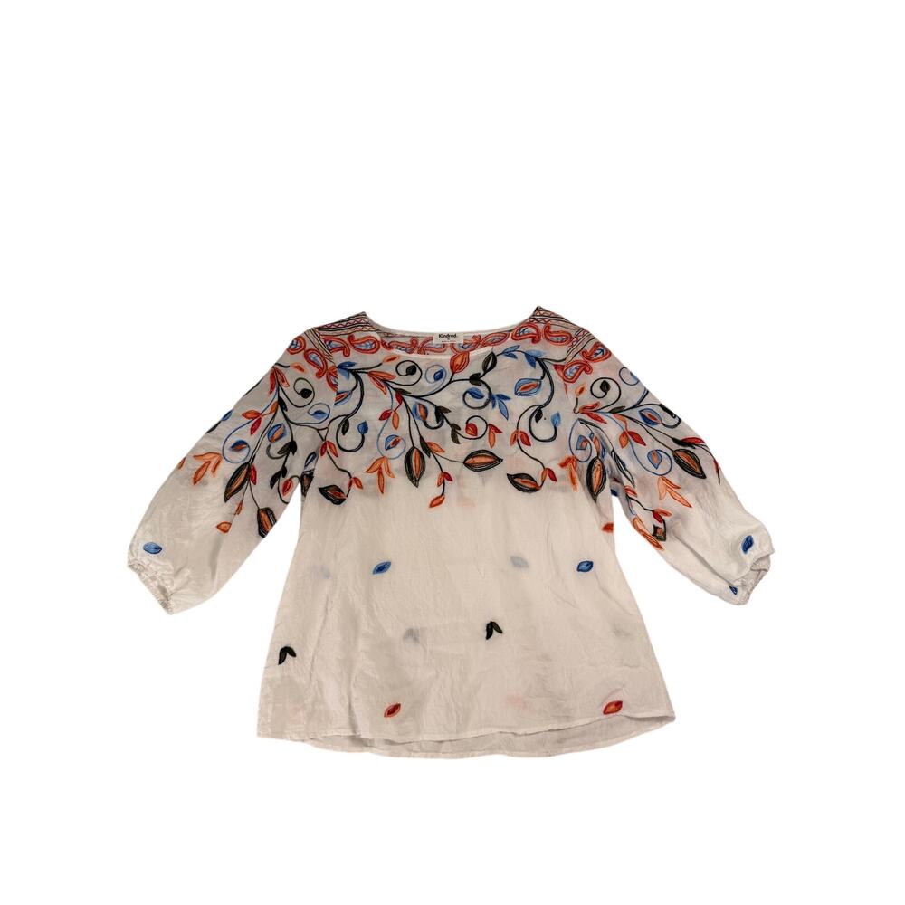 Kindred Women's Embroidered Floral Blouse Size Medium